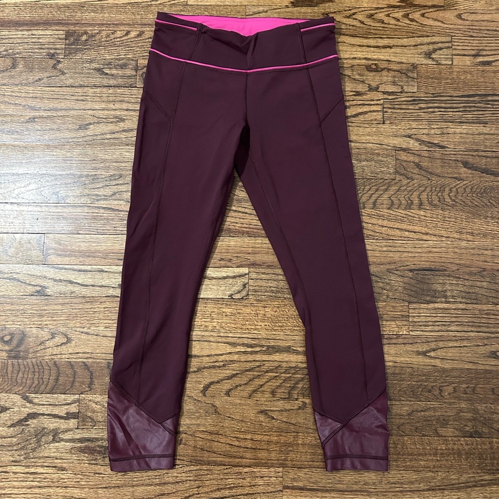 Lululemon Pace Queen Tight Luxtreme Bordeaux Drama Raspberry 7/8 Crop Leggings
